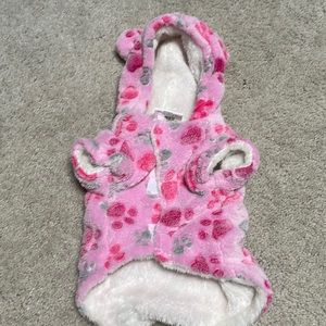 Top Paw SC15 Pink Paw Repeat Fleece with hood